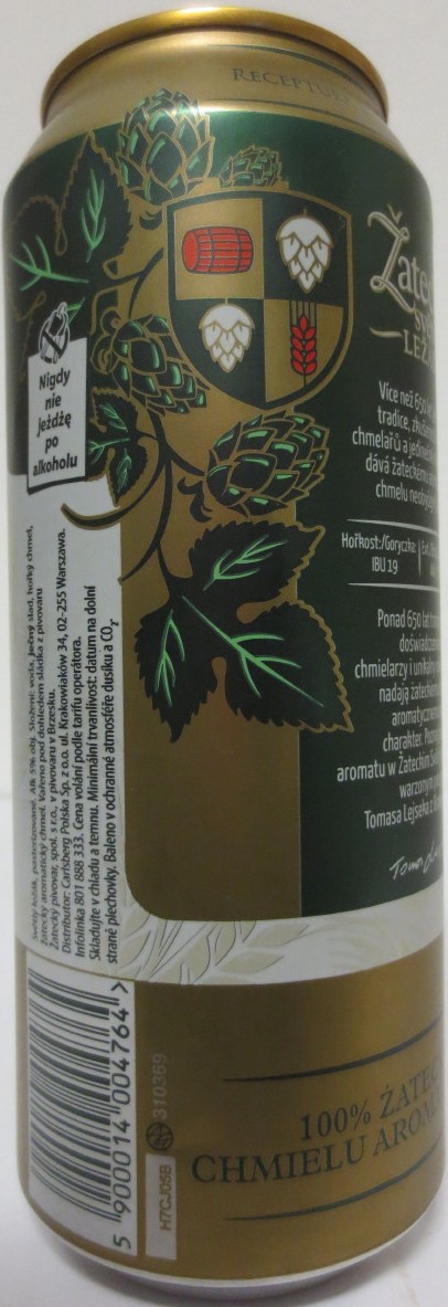 Žatecký světlý LEŽÁK 100% ŽATECKÉHO AROMATICKÉHO CHMELE (50cl) (T/O) č.1