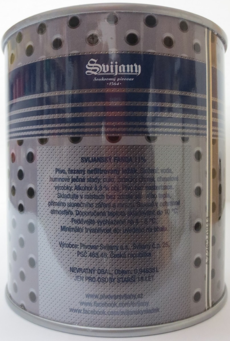 Svijany UF NEFILTROS! NEFILTROVANÉ PIVO 11% ELIT více než autodíly 0,94635L