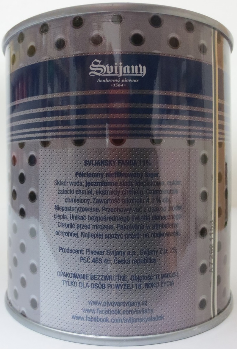 Svijany UF NIEFILTR! NIEFILTROWANE PIWO 11% ELI wiecej niz auto czesci 0,94635L 