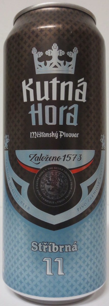 Kutná Hora Měštanský Pivovar Založeno 1573 Stříbrná 11 (50cl) (B/O)