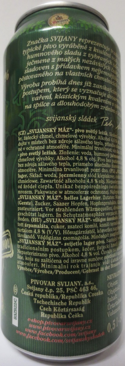 Svijany SVIJANSKÝ MÁZ - Světlý ležák - (50cl) (B/O) č.2