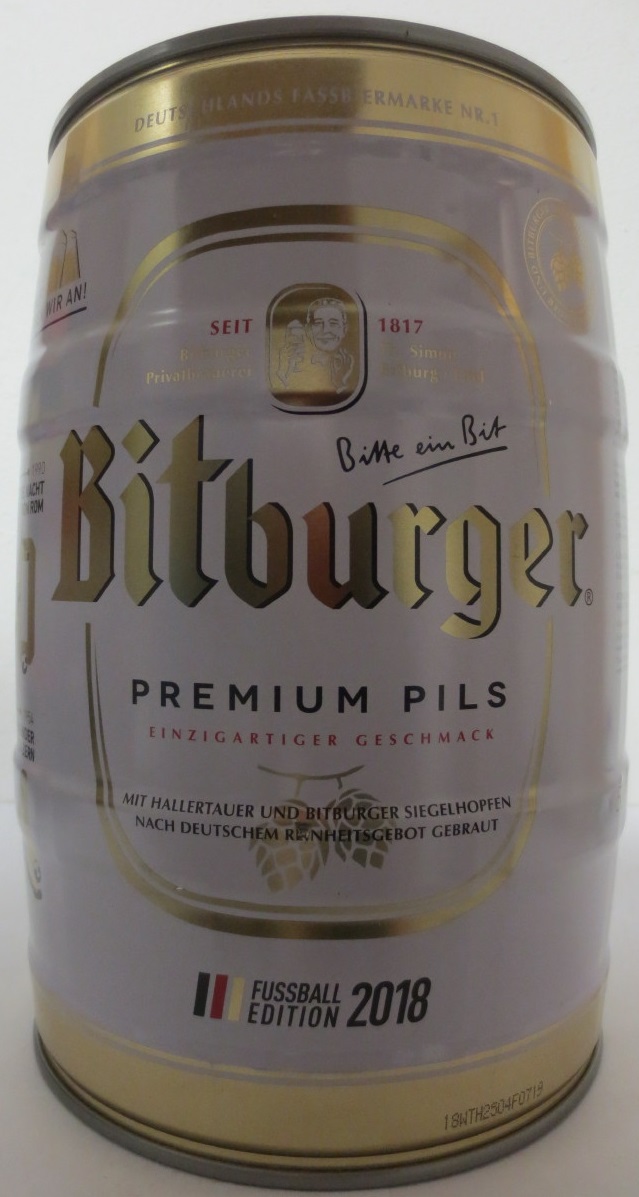 Bitburger PREMIUM PILS EINZIGARTIGER GESCHMACK FUSSBALL EDITION 2018 (5L) Nr.1