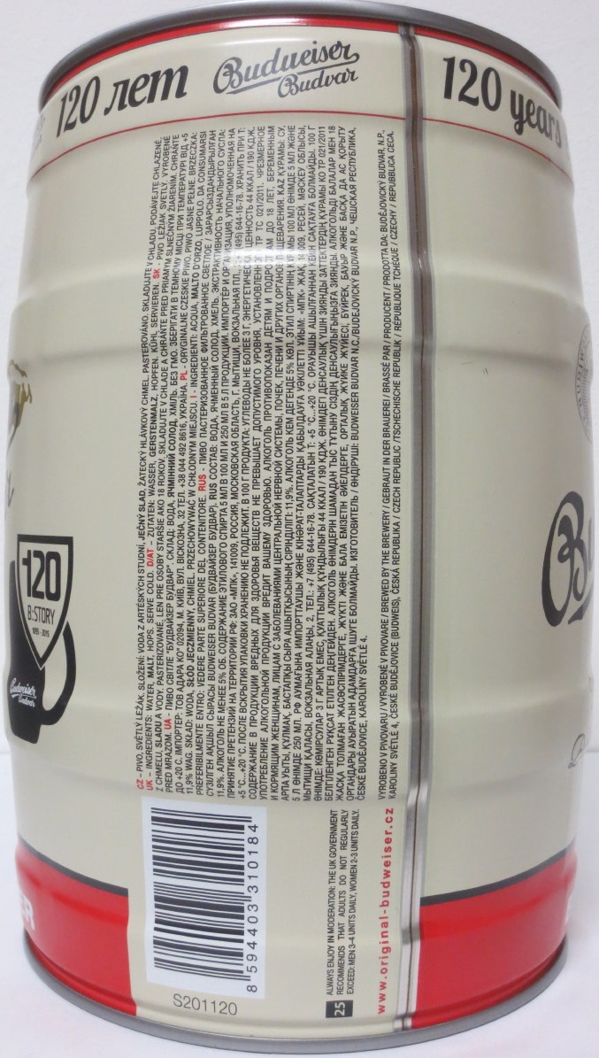 Budweiser Budvar 120 let (5L) č.1