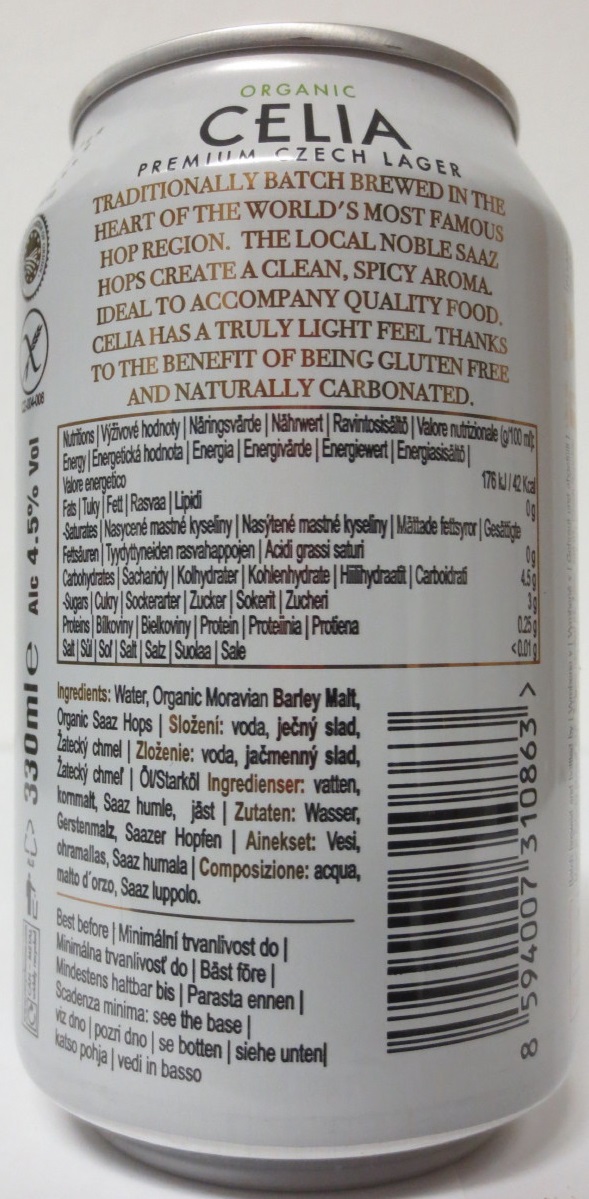 ORGANIC CELIA PREMIUM CZECH LAGER EXPORT (33cl) (B/O) č.2