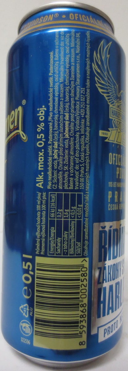 Staropramen NEALKO 6 cans HARLEY (50cl) (B/O) č.3