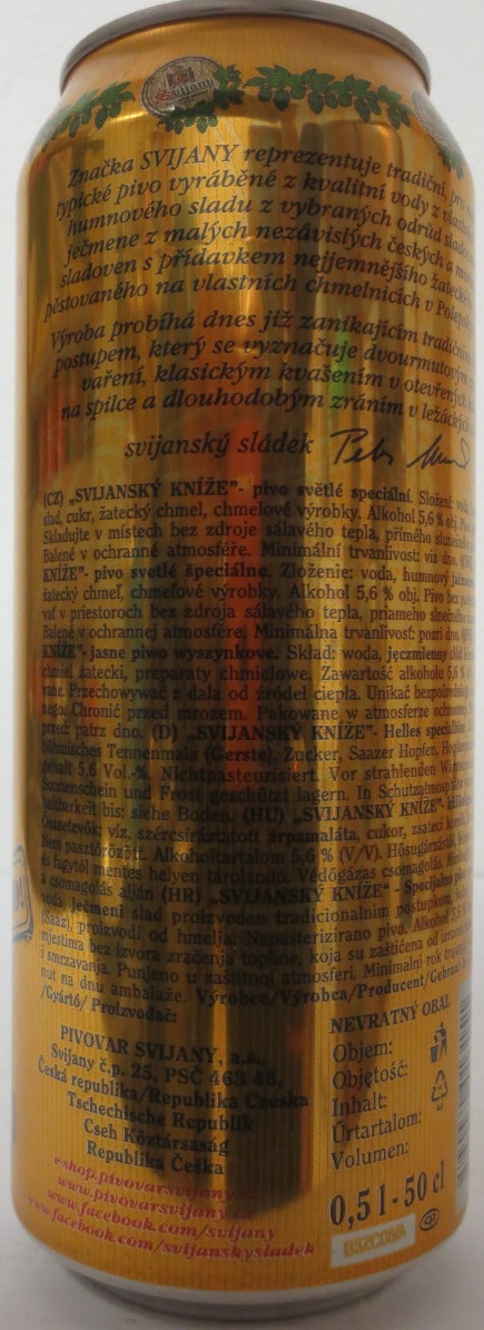Svijany SVIJANSKÝ KNÍŽE Světlý speciál 1564 (50cl) (B/O)