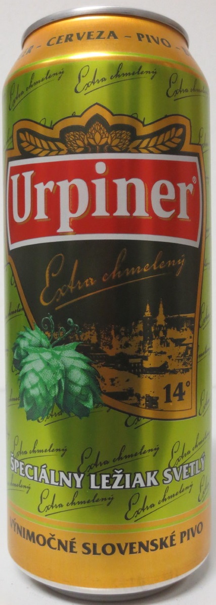 Urpiner Extra hoppy 14° SPECIAL PALE LAGER EXCEPTIONAL SLOVAK BEER(50cl) (B/O)