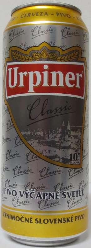 Urpiner Classic DRAUGHT PALE ALE BEER EXCEPTIONAL SLOVAK BEER (50cl) (B/O) č.1