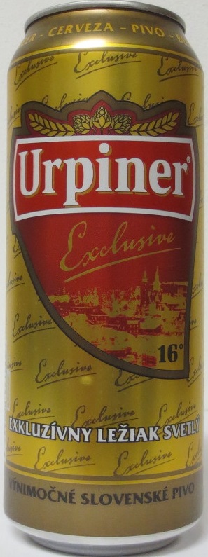 Urpiner Exclusive EXCLUSIVE PALE LAGER EXCEPTIONAL SLOVAK BEER (50cl) (B/O) č.1