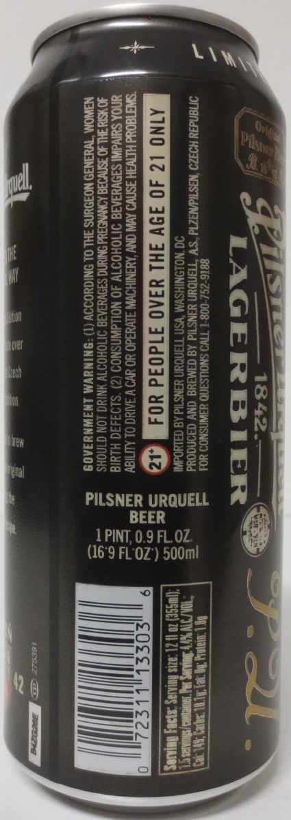 PILSNER URQUELL BREWED IN PLZEŇ CZECH (50cl) (T/O)