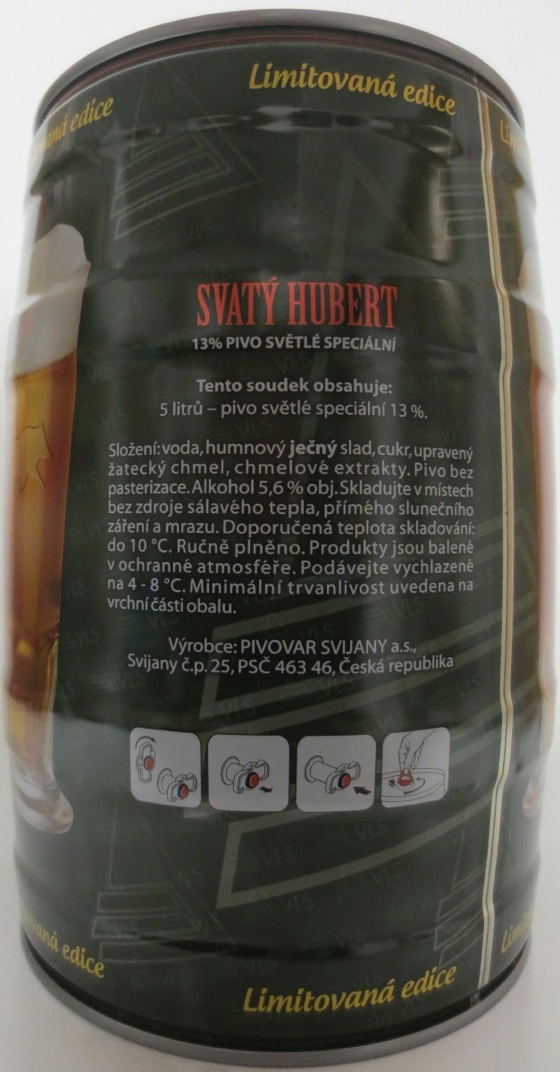 Svijany SVATÝ HUBERT Speciální světlé pivo 13% (5L) č.1 