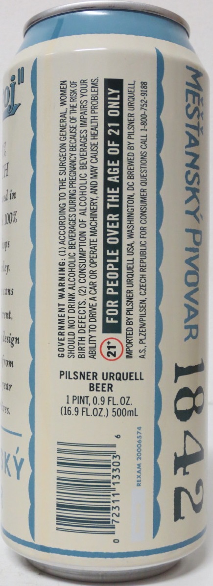 Prazdroj MĚŠŤANSKÝ PIVOVAR PLZEŇ. (50cl)