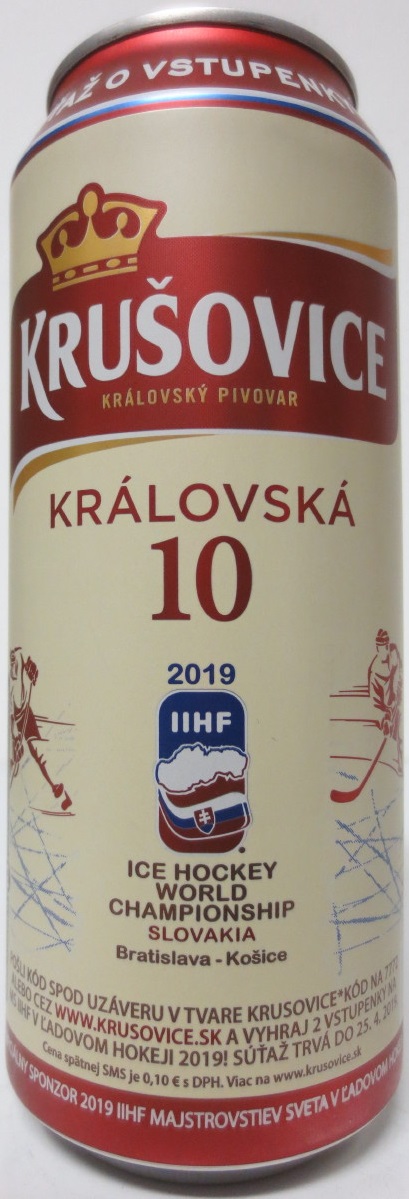 KRUŠOVICE KRÁLOVSKÝ PIVOVAR KRÁLOVSKÁ 10 2019 IIHF (50cl) (B/O)