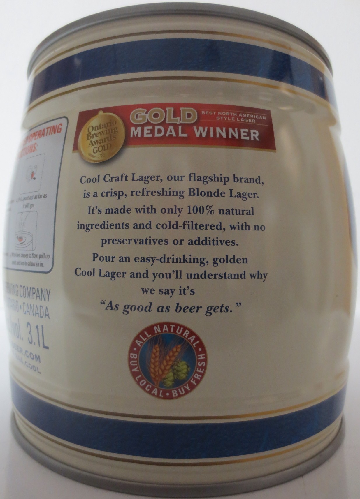 COOL CRAFT LAGER tap dat (3,1L) Nr.1