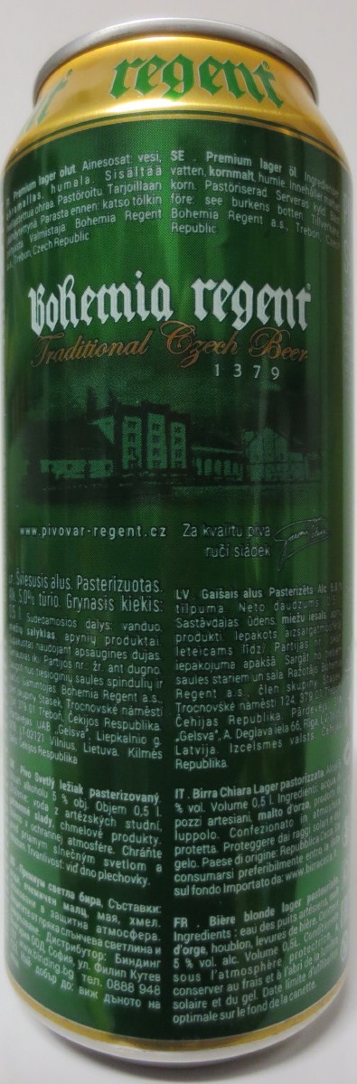 TRADITIONAL CZECH BEER Bohemia regent (50cl) (B/O) č.1