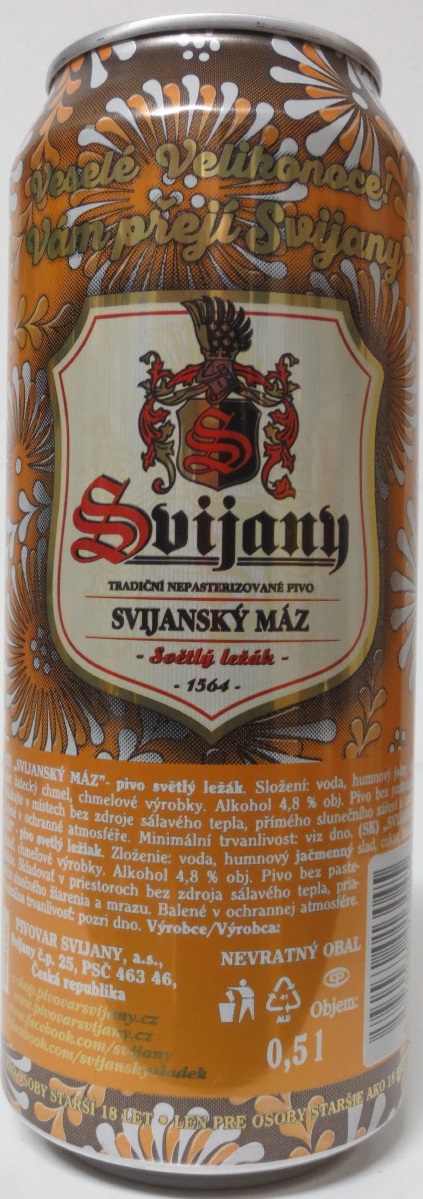Svijany Nepasterizované Veselé Velikonoce (50cl) (B/O) hnědá