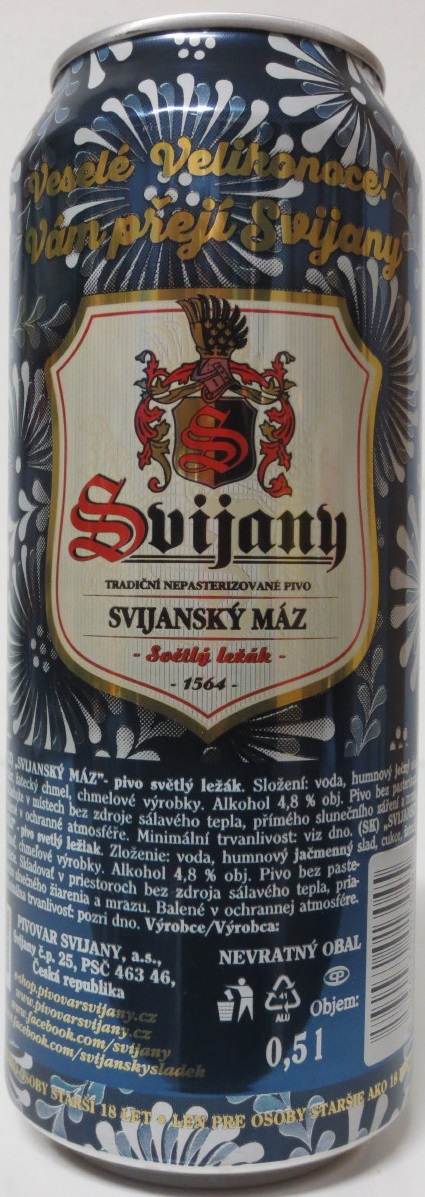 Svijany Nepasterizované Veselé Velikonoce (50cl) (B/O) modrá