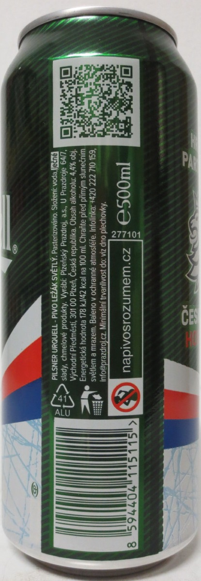 Pilsner Urquell HRDÝ PARTNER ČESKÉHO HOKEJE (50cl) (B/O) Nr.3