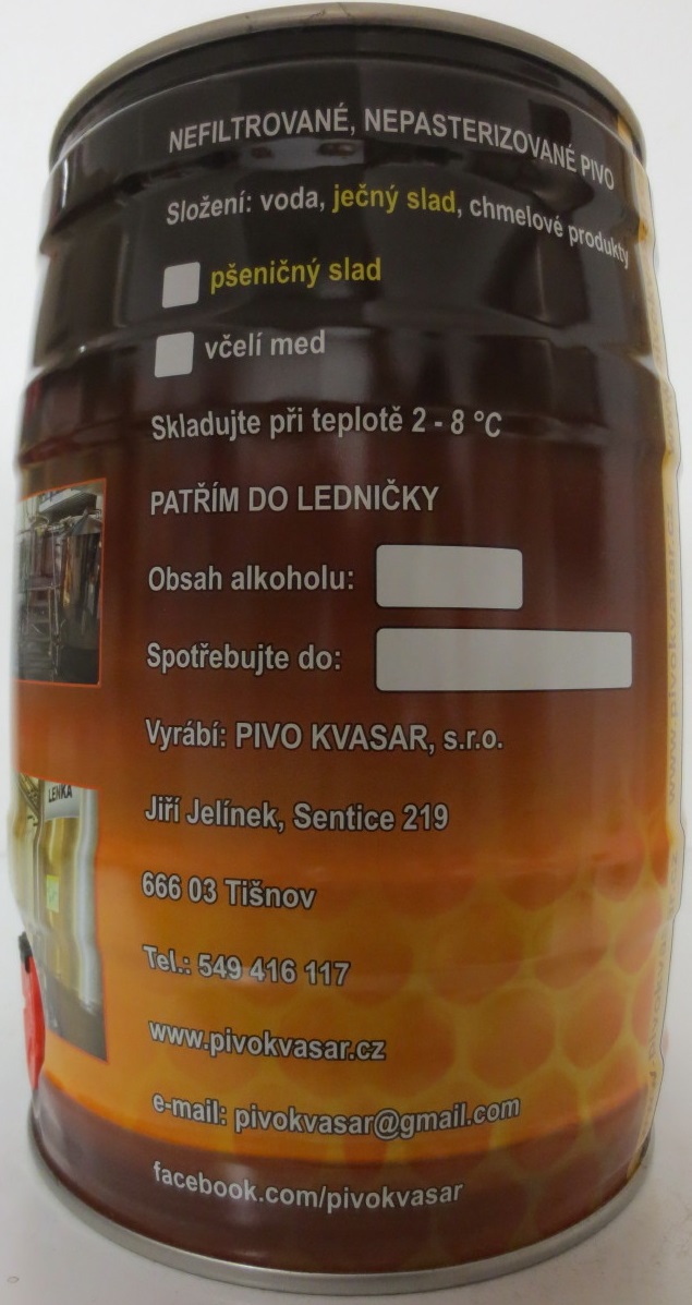 SENTICKÝ KVASAR nefiltrované pivo od Jelínka (5L) č.1