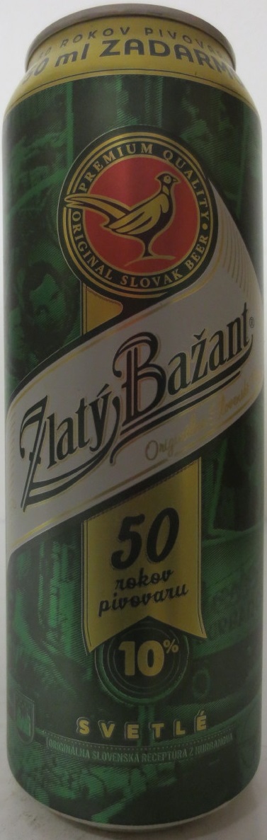 Zlatý Bažant 50 rokov pivovar 10% SVETLÉ (55cl) (B/O)