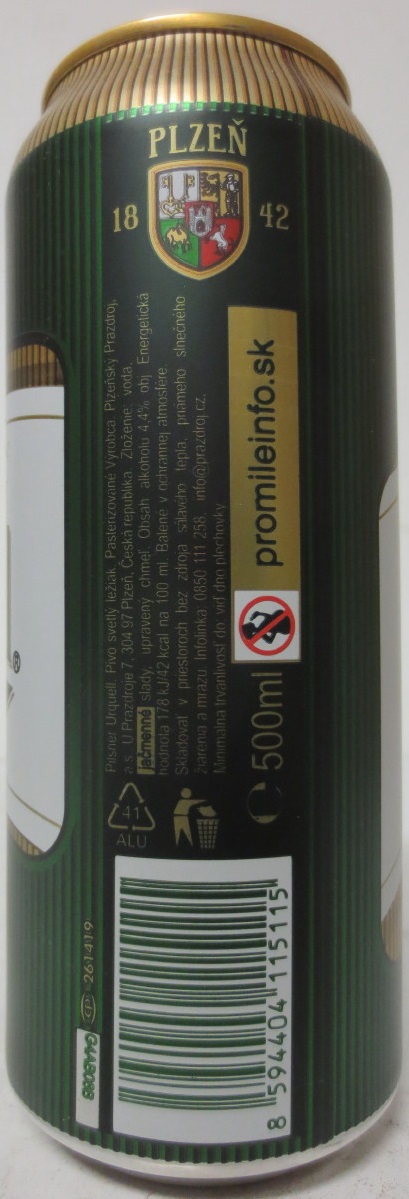 Pilsner Urquell BREWED IN PLZEŇ.CZECH (50cl) (B/O) č.4