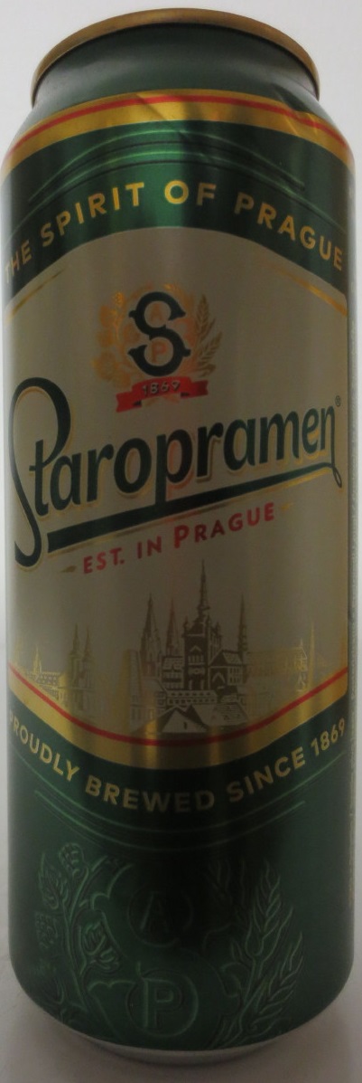 Staropramen EST. IN PRAGUE THE SPIRIT OF PRAGUE PROUDLY BREWED SINCE 1869 (HR) (50cl) (B/O) č.1