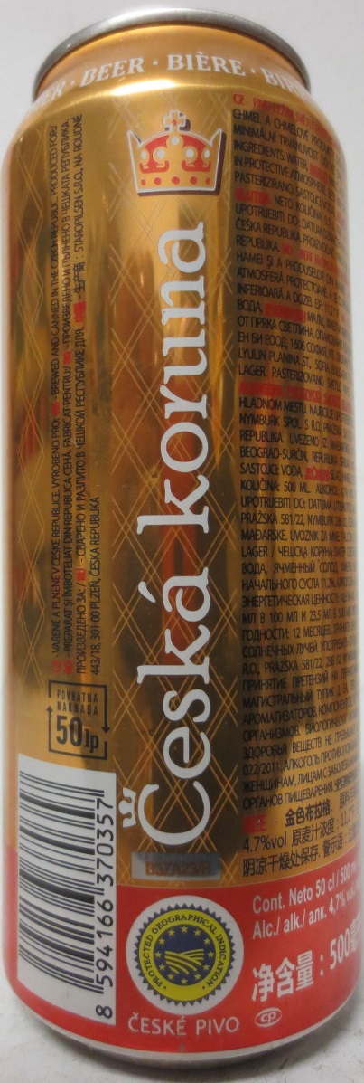 Česká koruna ORIGINAL CZECH Lager (50cl) (B/O)