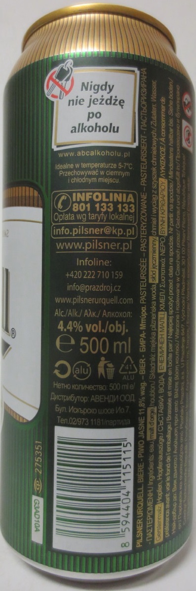 Pilsner Urquell BREWED IN PLZEŇ.CZECH (50cl) (B/O) č.4