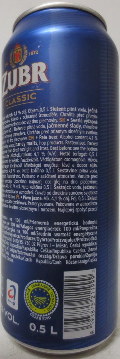 ZUBR CLASSIC (50cl) (B/O) č.4