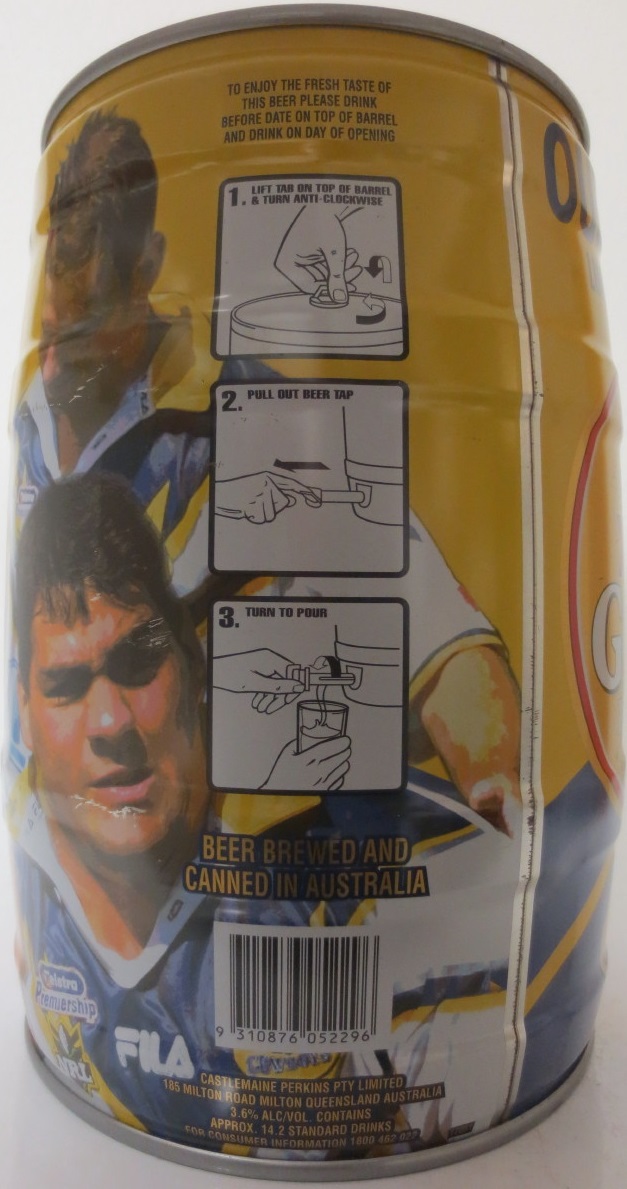 CASTLEMAIN XXXX GOLD LAGER 5 Litres OUR TEAM LIMITED EDITION (5L) Nr.1