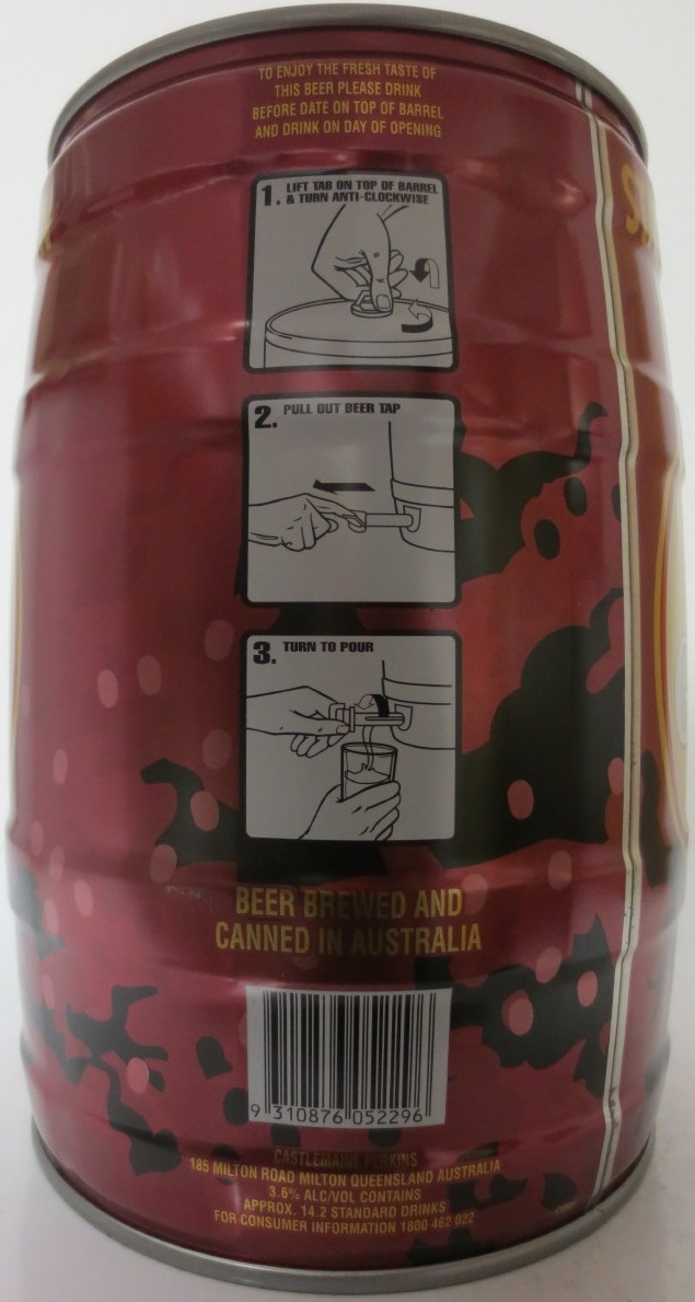 CASTLEMAIN XXXX GOLD LAGER 5 LITRES STATE OF ORIGIN LIMITED EDITION 2001 (5L) Nr.1