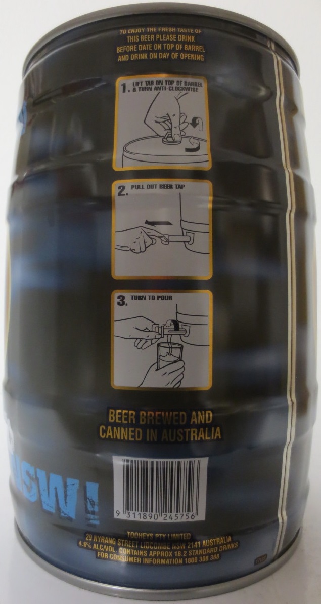 TOOHEYS NEW DRAUGHT BEER STATE OF ORIGIN LIMITED EDITION (5L) Nr.1
