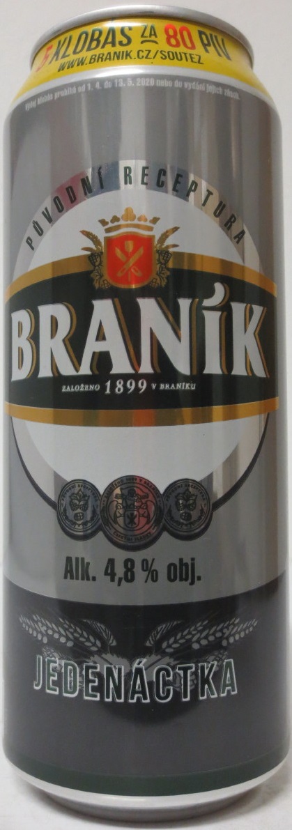 BRANÍK Alk. 4,8% obj. SVĚTLÝ JEDENÁCTKA KLOBÁSY JSOU ZPĚT 2020 (CZ) (50cl) (B/O) č.1