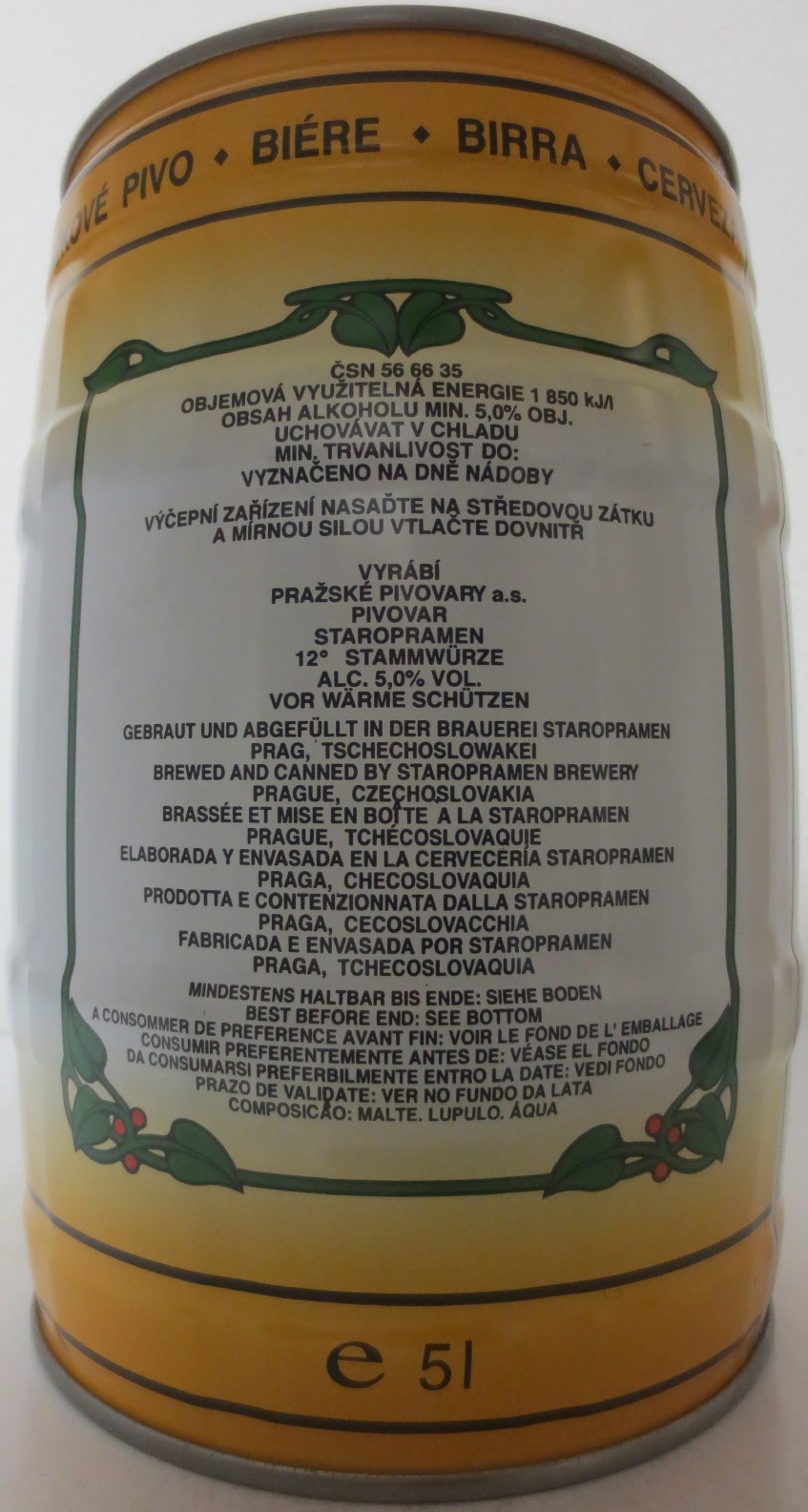 Staropramen PIVO ZLATÉ PRAHY 12%  (ČSSR) 