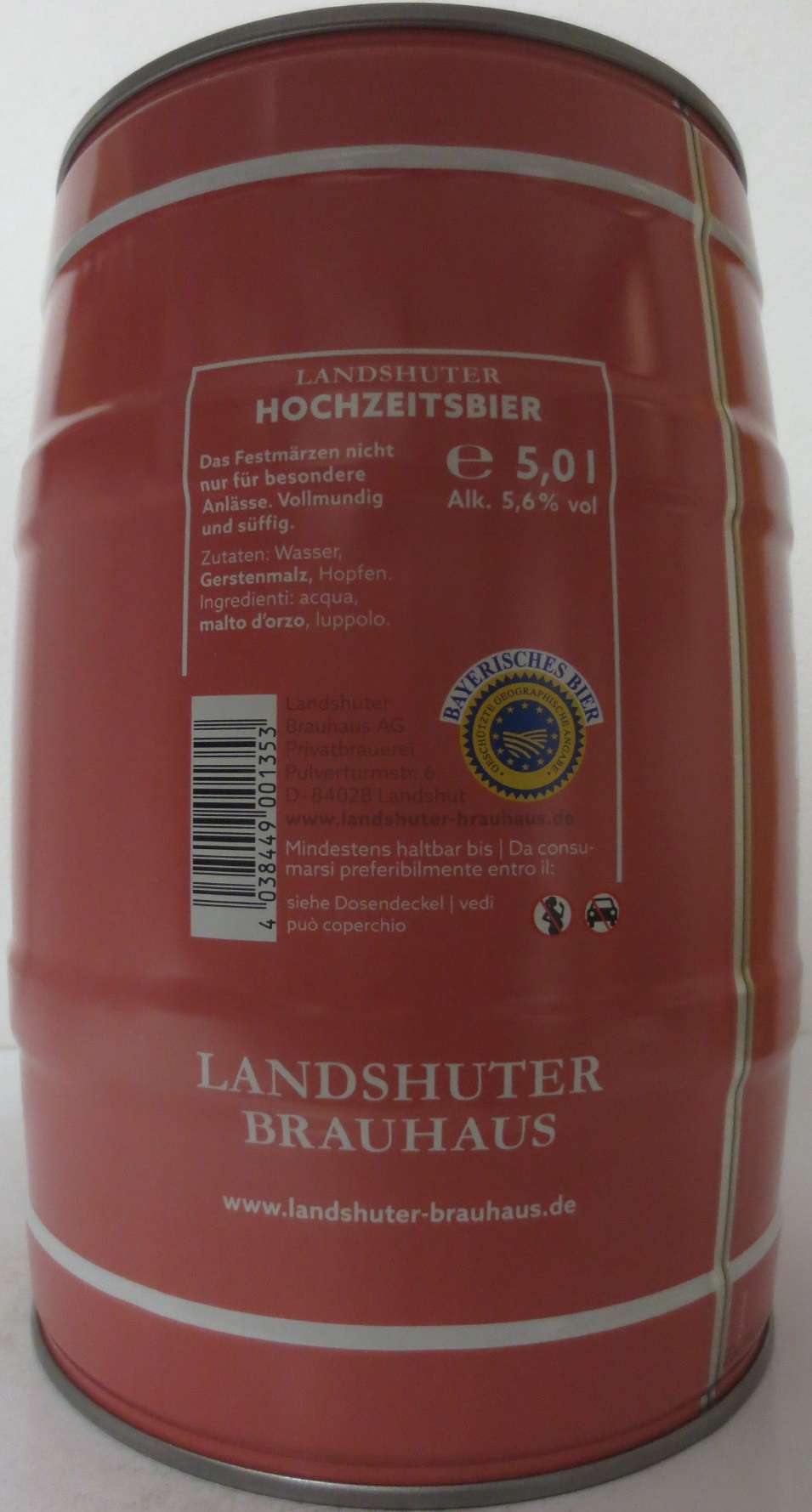 LANDSHUTER HOCHZEITS BIER (5L) Nr.1