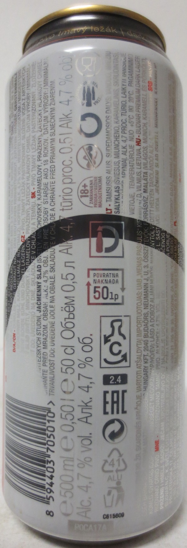 Budweiser Budvar B DARK Czech Dark Lager (50cl) (B/O) č.5