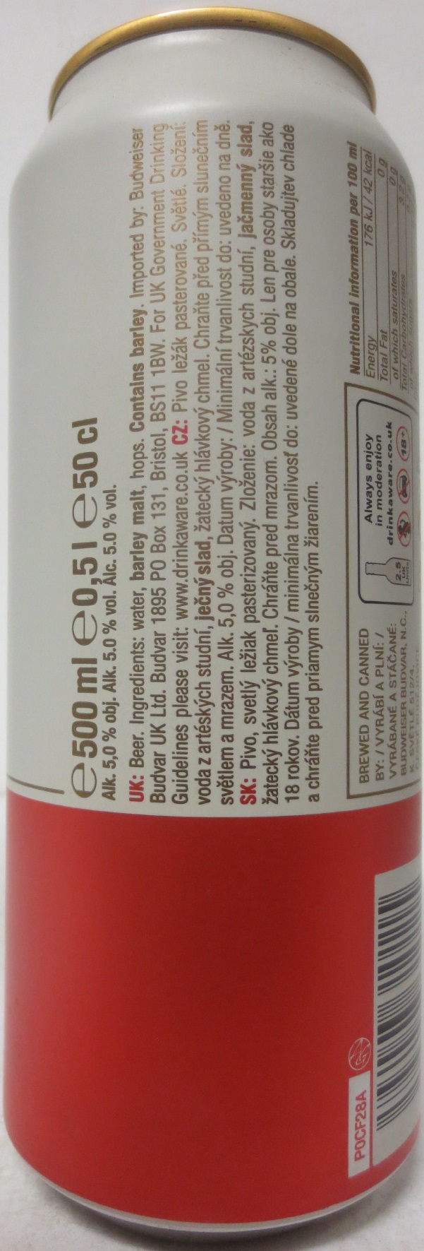 Budweiser Budvar ORIGINAL CZECH LAGER OWNED BY THE CZECH REPUBLIC (50cl) (B/O) č.1