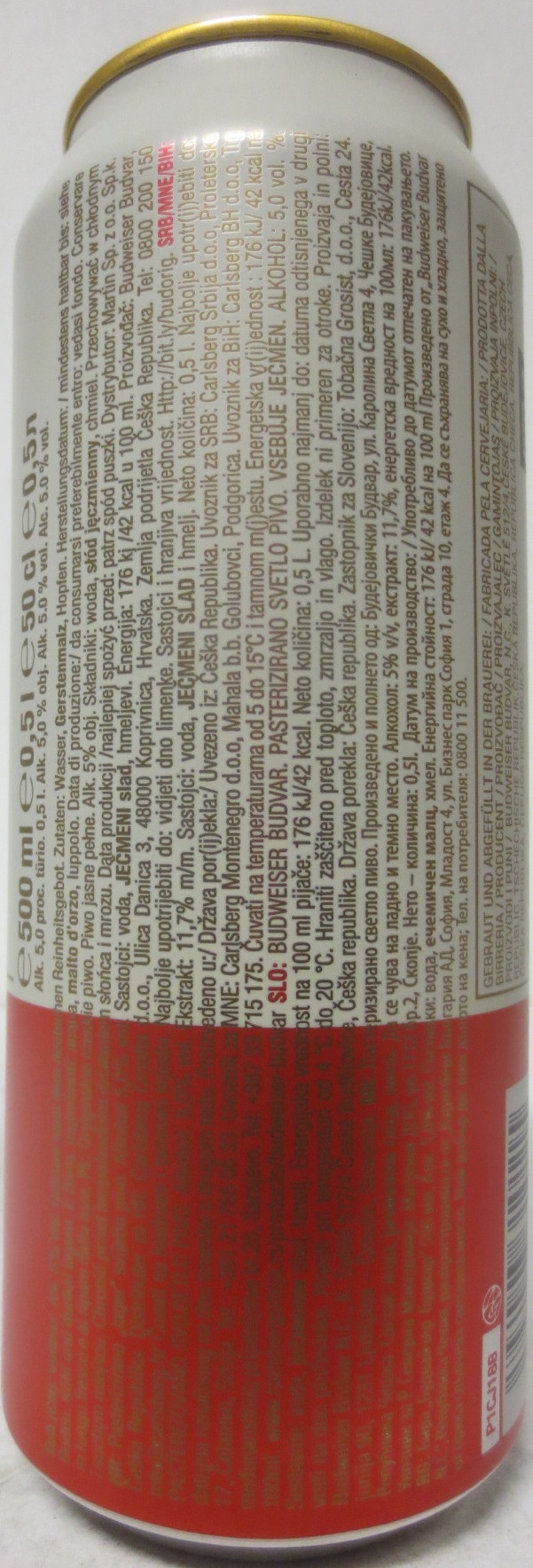 Budweiser Budvar ORIGINAL CZECH LAGER OWNED BY THE CZECH REPUBLIC (HR) (50cl) (B/O) č.1