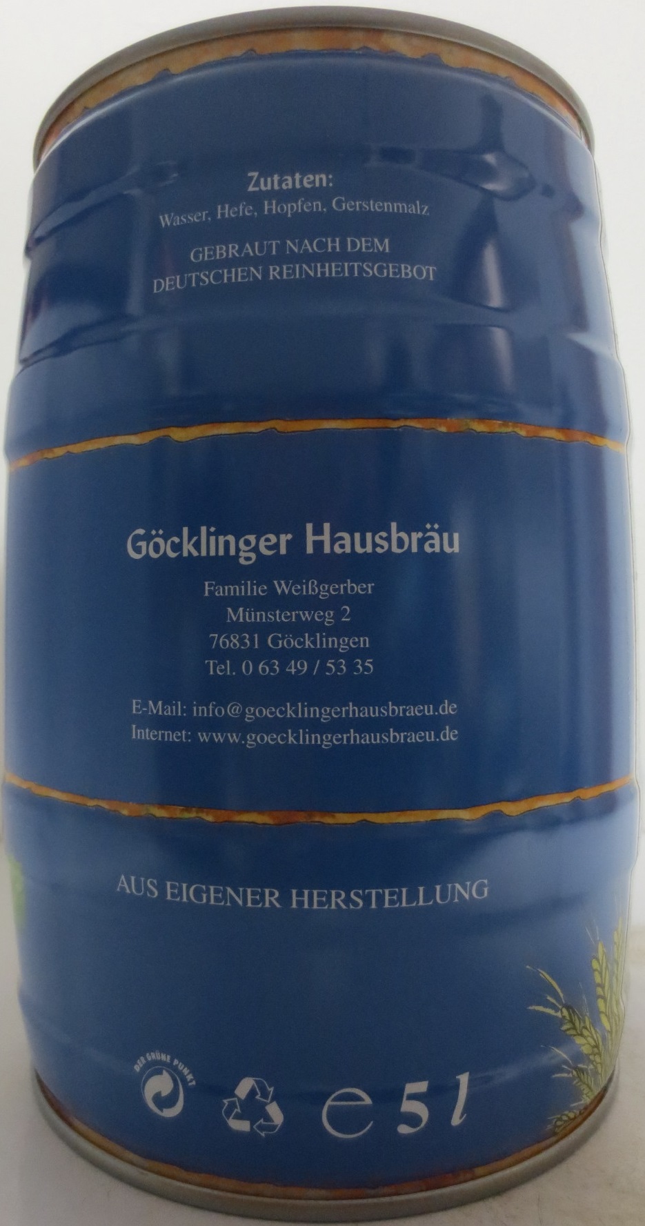 GÖKLINGER HAUSBRÄU Zum Wohl (5L) Nr.1 