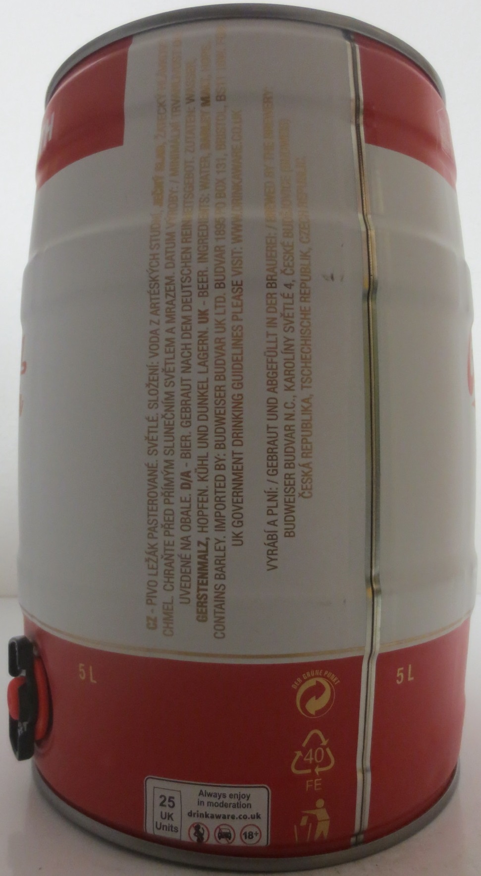 Budweiser Budvar ORIGINAL CZECH LAGER - WÜRTH (5L) č.1 
