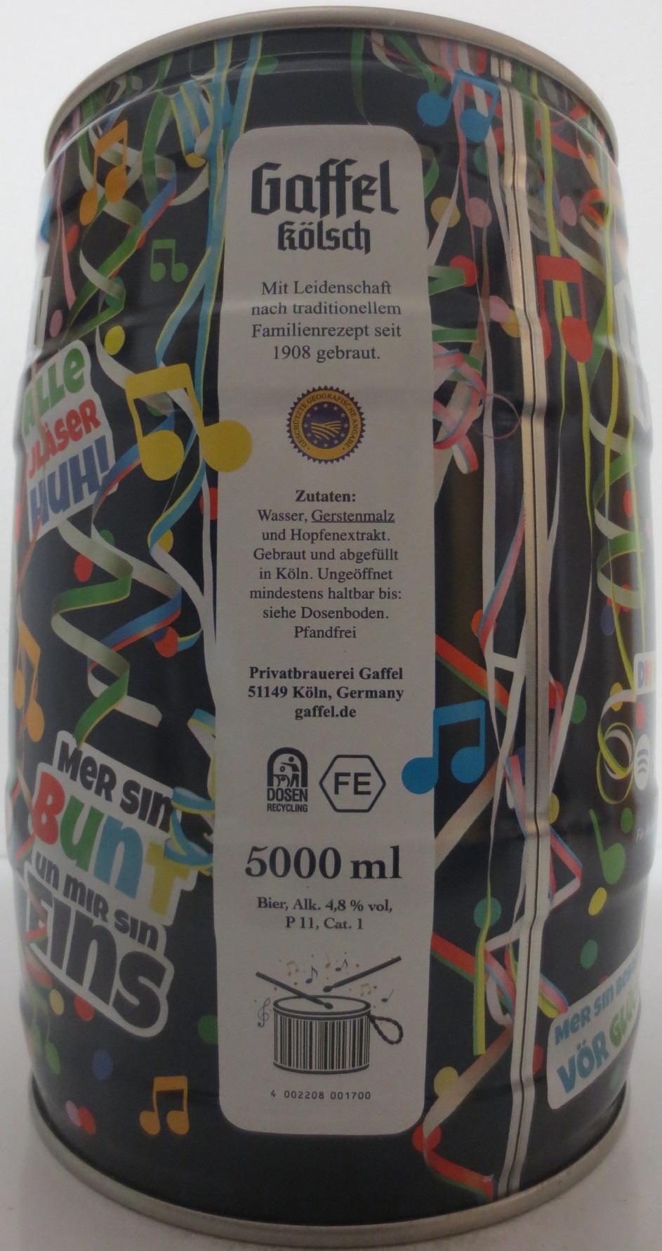 Gaffel kölsch DIE MUSIK ZUM FÄSSCHEN (5L) Nr.1