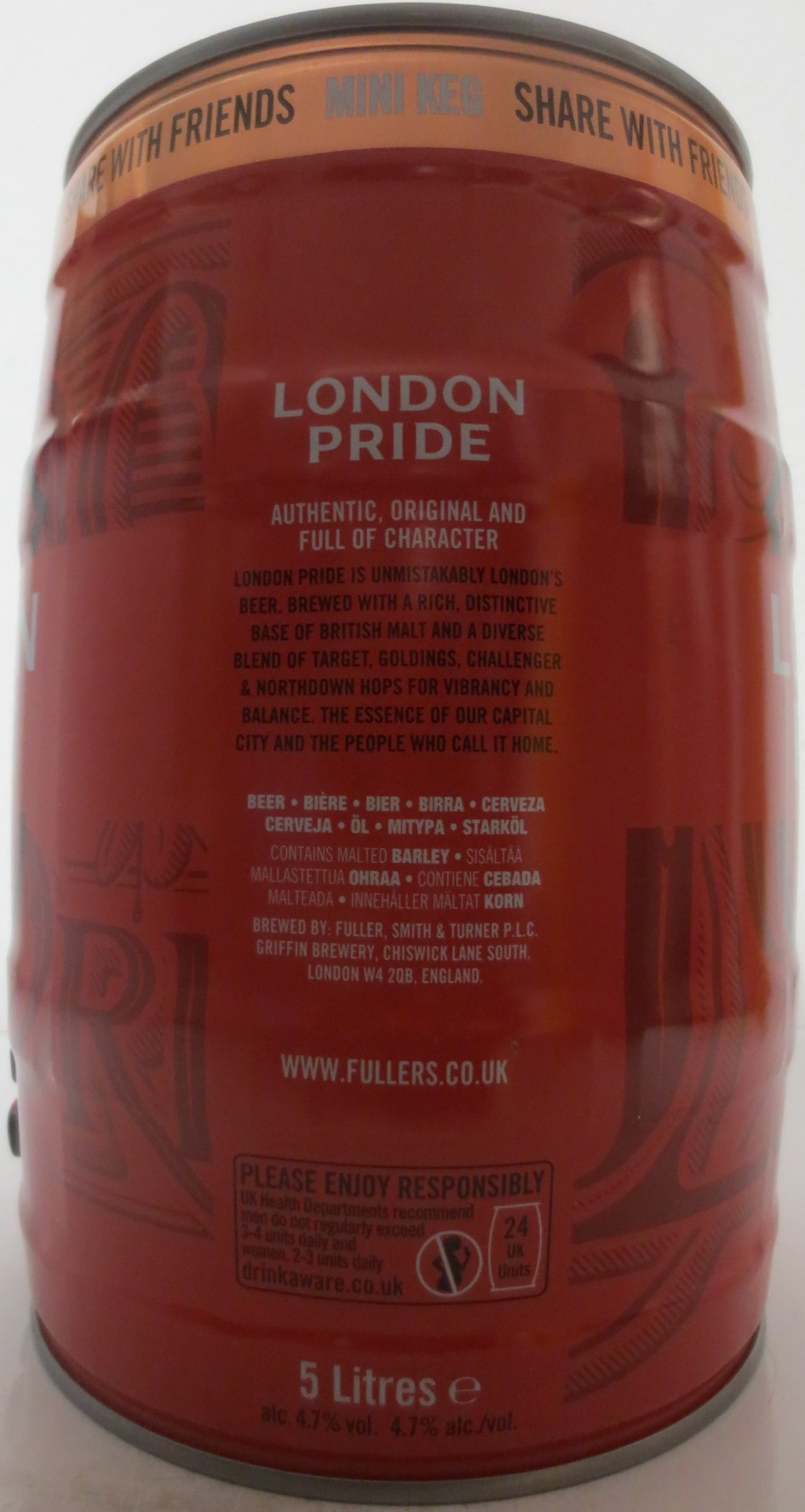 FULLER´S LONDON PRIDE ORIGINAL ALE (5L) Nr.1 