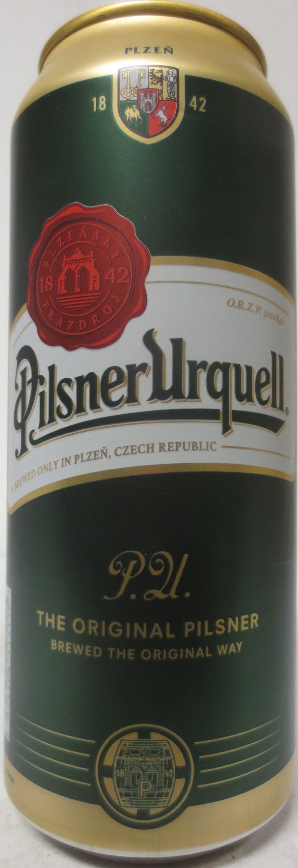 Pilsner Urquell P.U. THE ORIGINAL PILSNER BREWED THE ORIGINAL WAY (HR) (50cl) (B/O) č.1