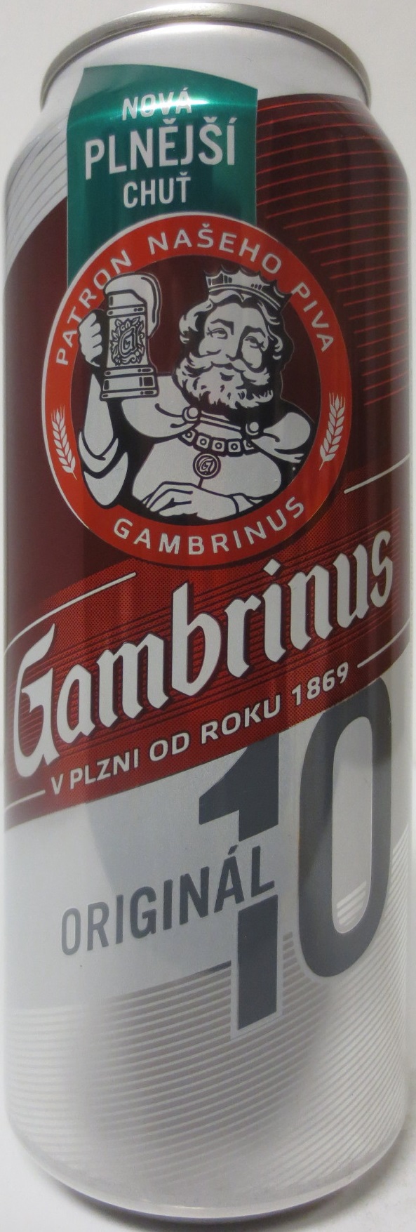 Gambrinus ORIGINÁL 10 NOVÁ PLNĚJŠÍ CHUŤ (50cl) (B/O) (CZ)