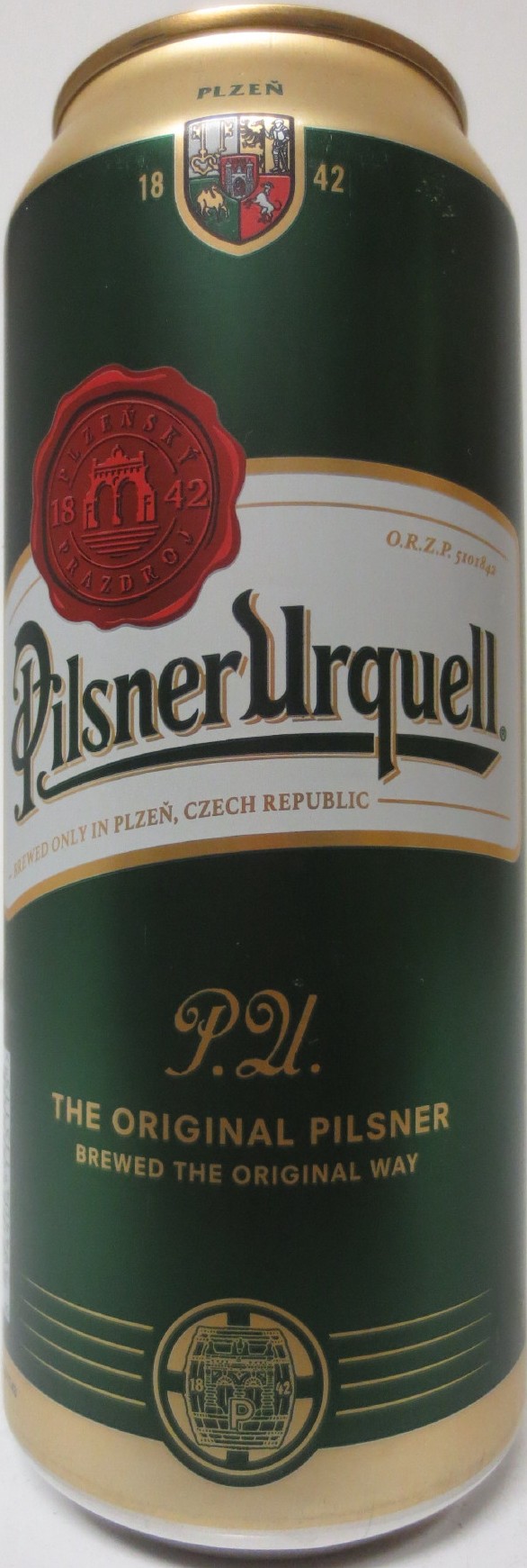 Pilsner Urquell P.U. THE ORIGINAL PILSNER BREWED THE ORIGINAL WAY (HR) (50cl) (B/O) č.2