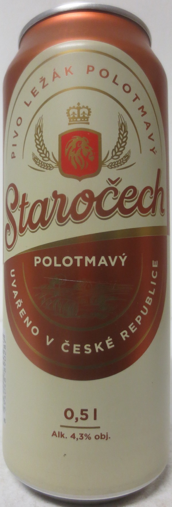Staročech POLOTMAVÝ PIVO LEŽÁK POLOTMAVÝ (50cl) (B/O) č.3  