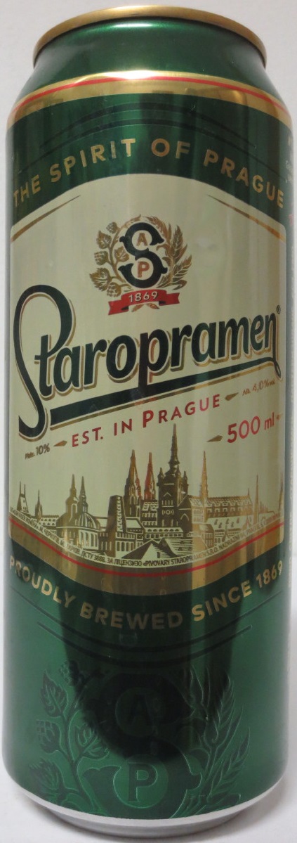 Staropramen EST. IN PRAGUE THE SPIRIT OF PRAGUE PROUDLY BREWED SINCE 1869 (UA) (50cl) (B/O) č.2