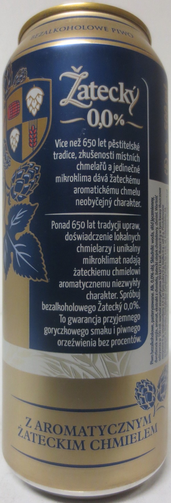 Žatecký 0,0% S AROMATICKÝM ŽATACKÝM CHMELEM (50cl) (B-O) č.1