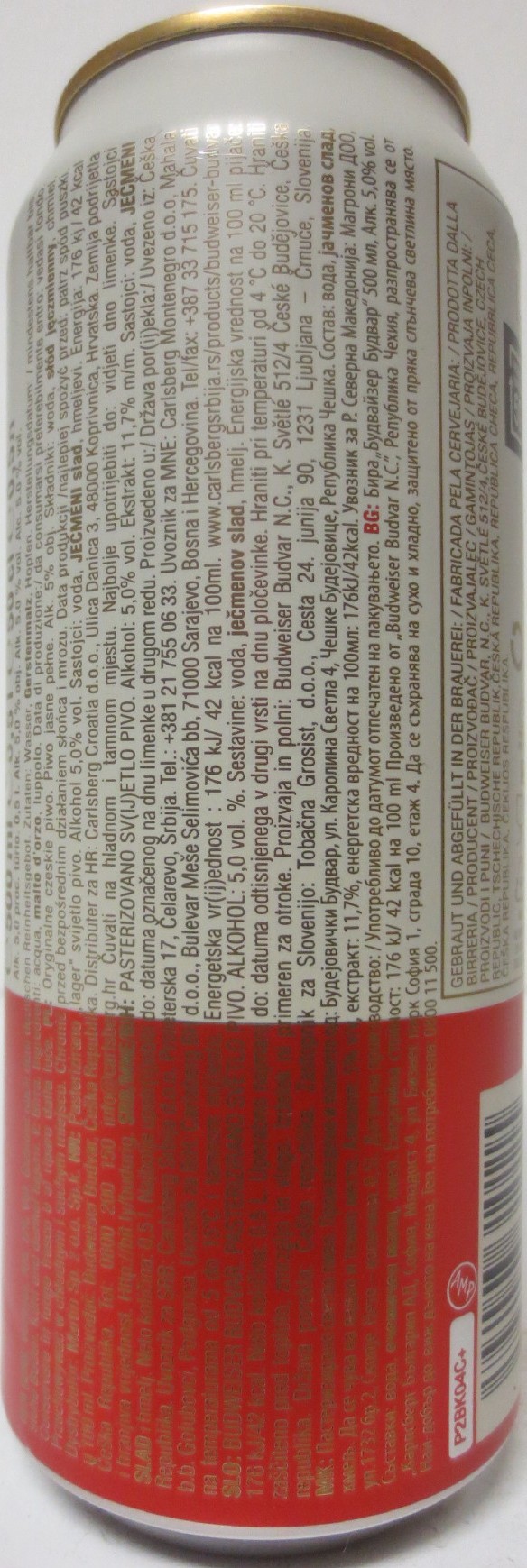 Budweiser Budvar ORIGINAL CZECH LAGER OWNED BY THE CZECH REPUBLIC (HR) (50cl) (B/O) č.3