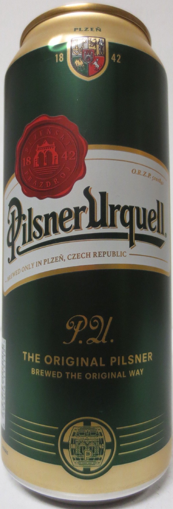 Pilsner Urquell P.U. THE ORIGINAL PILSNER BREWED THE ORIGINAL WAY (NO) (50cl) (B/O) č.1